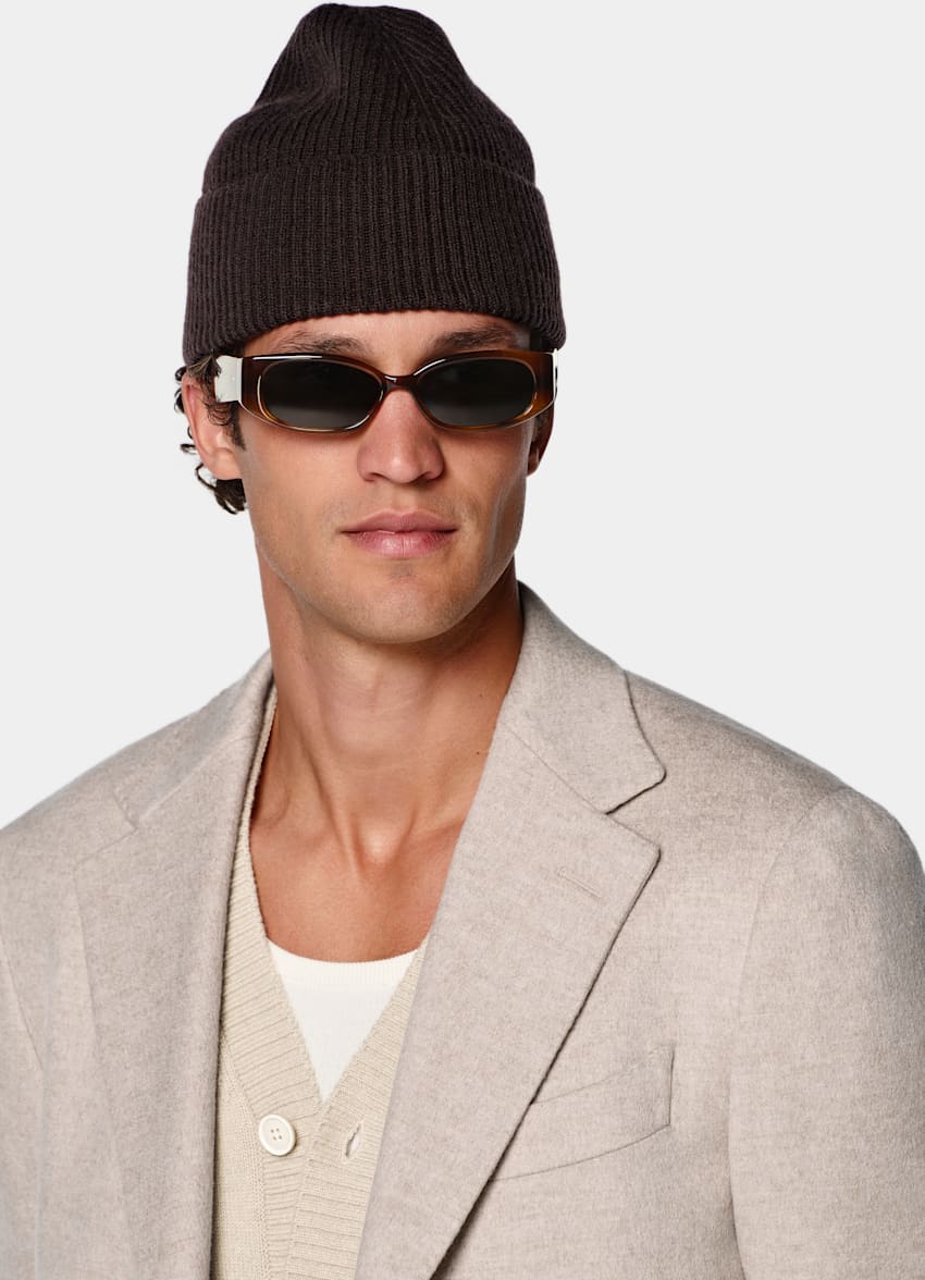 SUITSUPPLY Pure Wool Light Brown Overcoat