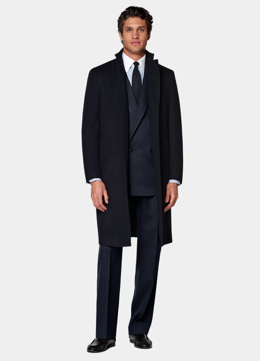 SUITSUPPLY Pure Wool Navy Overcoat