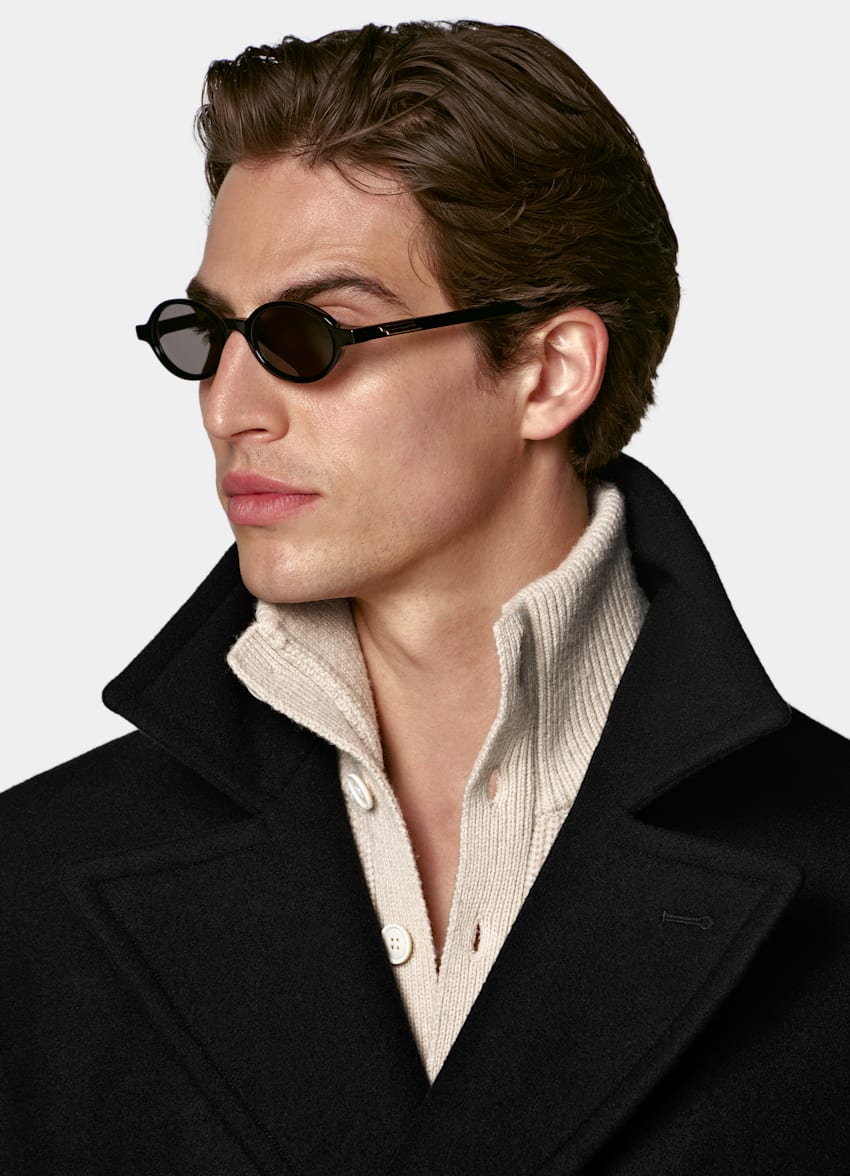 SUITSUPPLY Pure Wool Black Peacoat