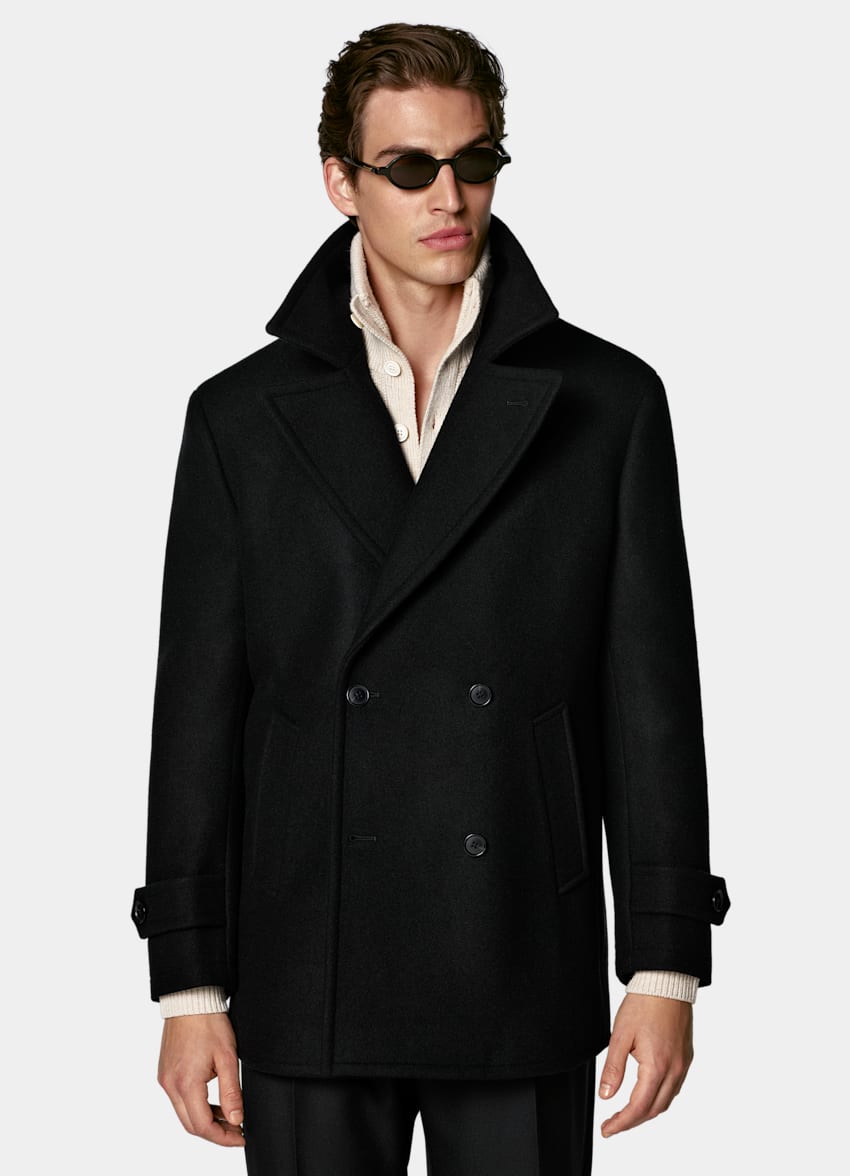 SUITSUPPLY Pure Wool Black Peacoat