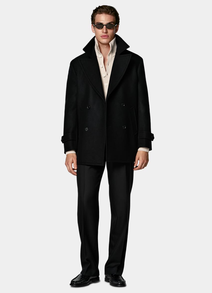 SUITSUPPLY Pure Wool Black Peacoat