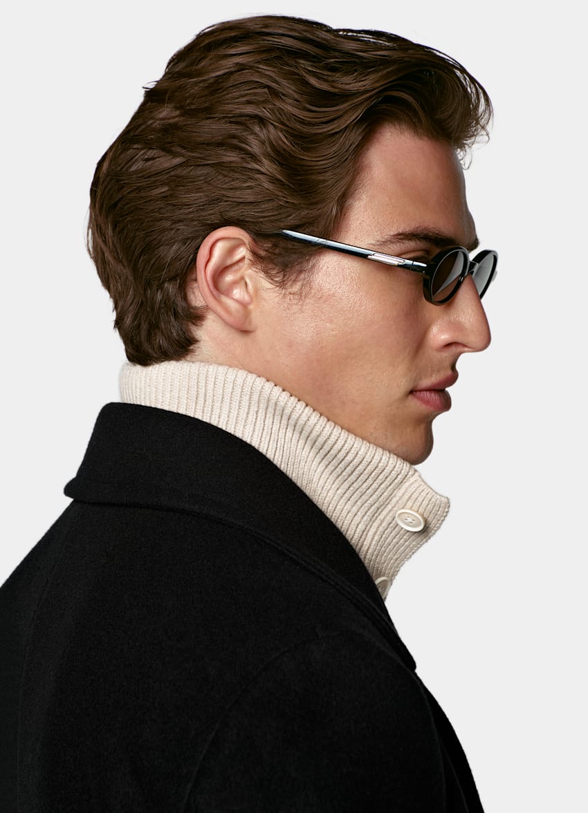 SUITSUPPLY Pure Wool Black Peacoat