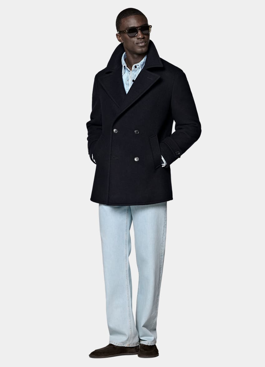 SUITSUPPLY Pure Wool Navy Peacoat