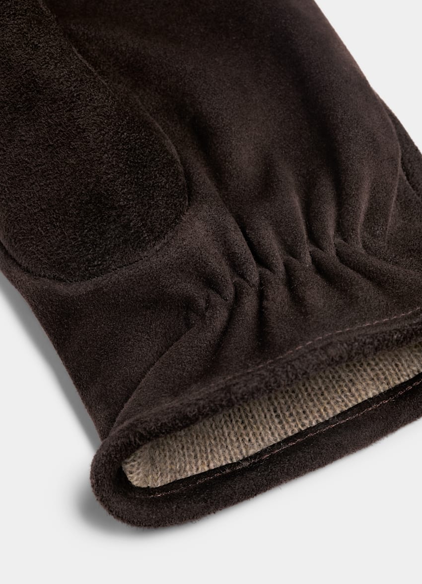 SUITSUPPLY Leather Dark Brown Gloves