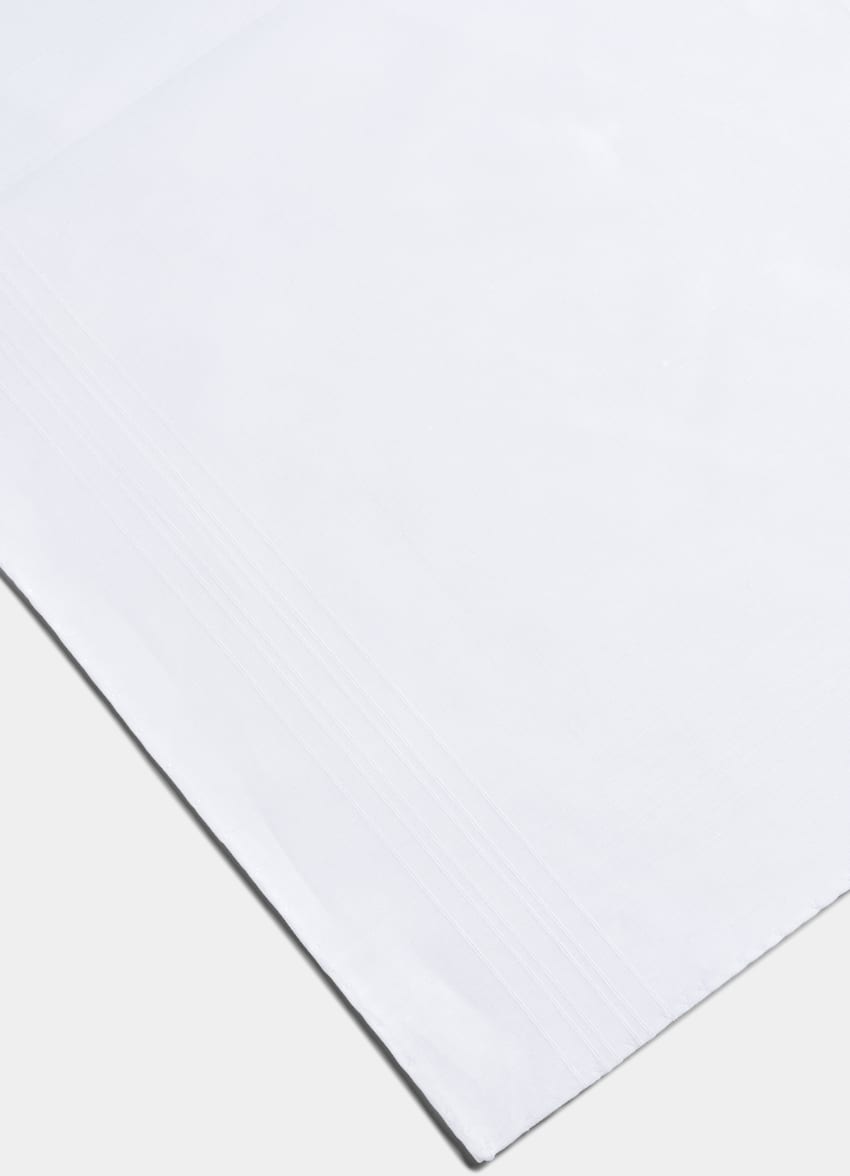 SUITSUPPLY Pur lin - Fermo Fossati, Italie Mouchoir de poche blanc à carreaux