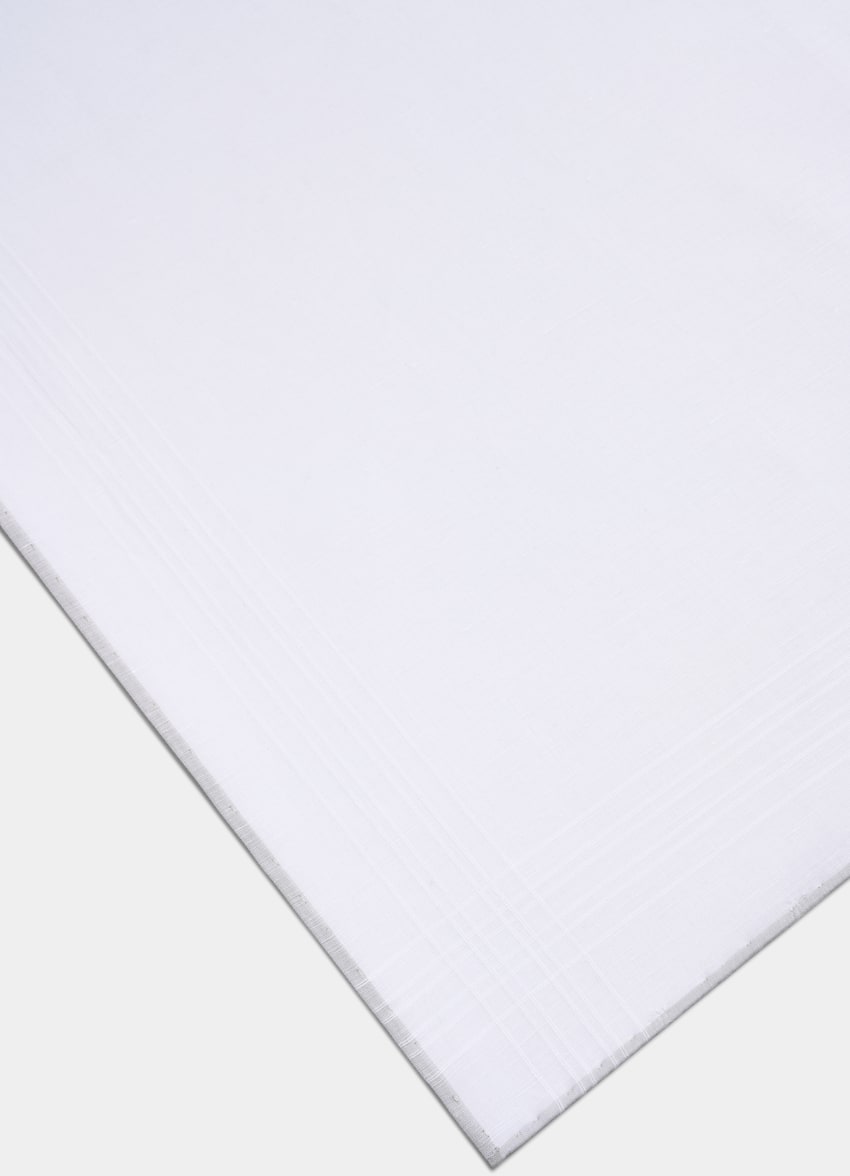 SUITSUPPLY Lino y algodón de Fermo Fossati, Italia Pañuelo de bolsillo blanco