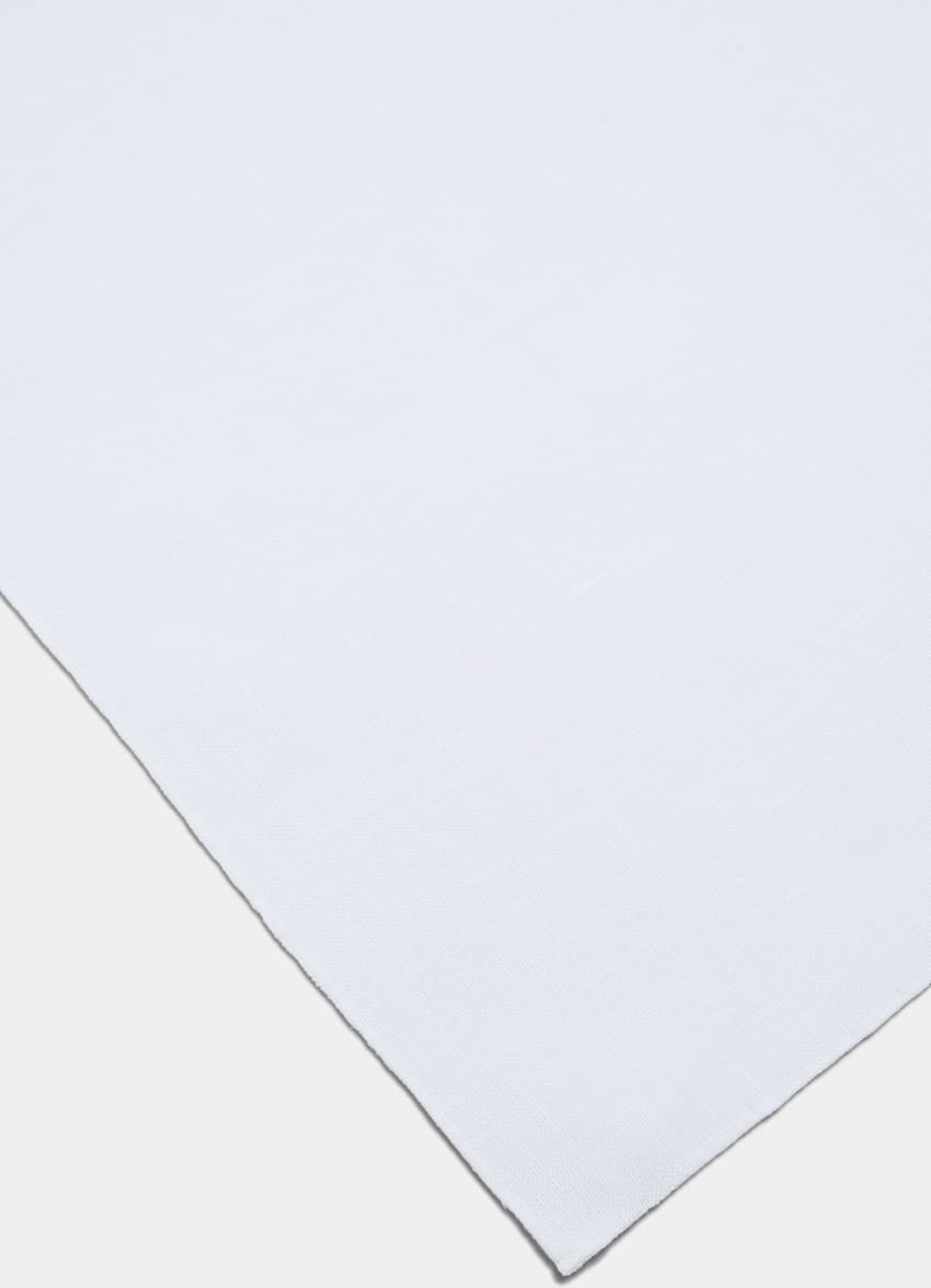 SUITSUPPLY Pure Linen by Camillatex, Italy White Pocket Square