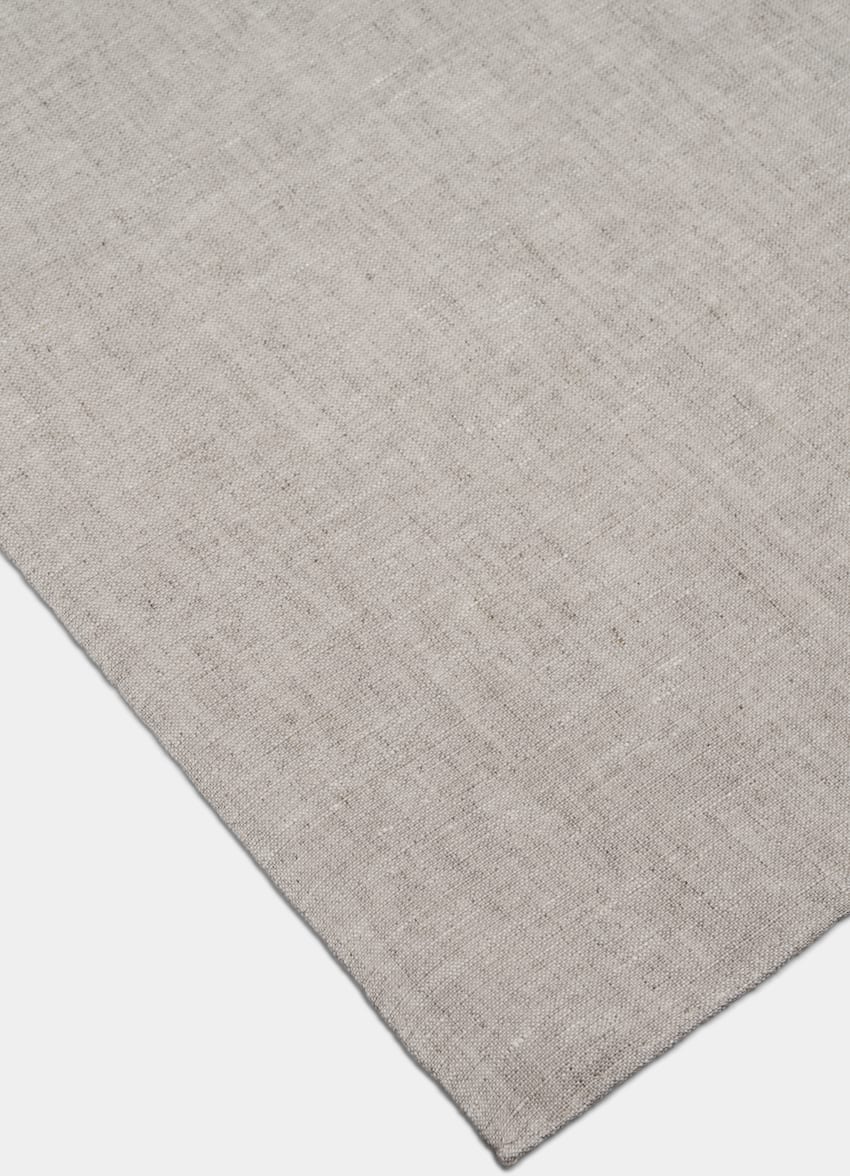 SUITSUPPLY Puro lino de Camillatex, Italia Pañuelo de bolsillo marrón claro