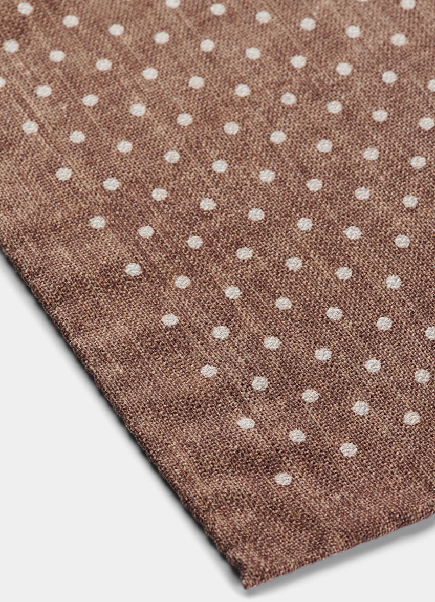 SUITSUPPLY 意大利 Bottinelli 生产的丝绸面料 棕色双面口袋巾