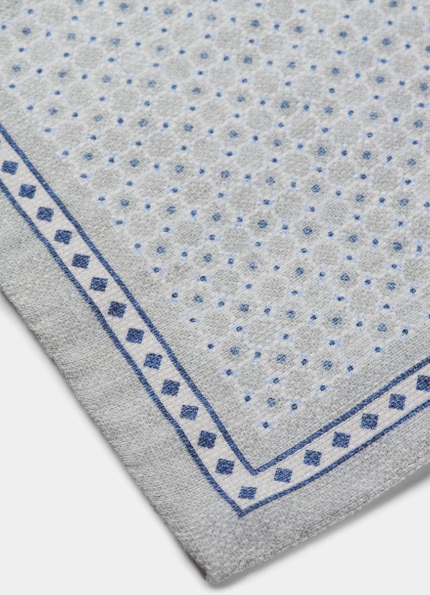 Grey Graphic Pocket Square | Linen Cotton | Suitsupply Online ...
