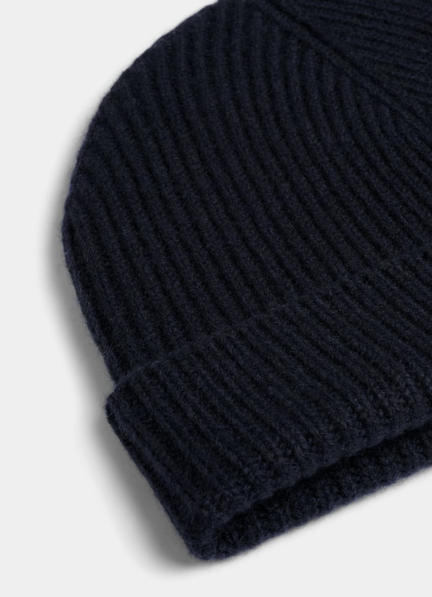 SUITSUPPLY Wool & Cashmere Navy Beanie