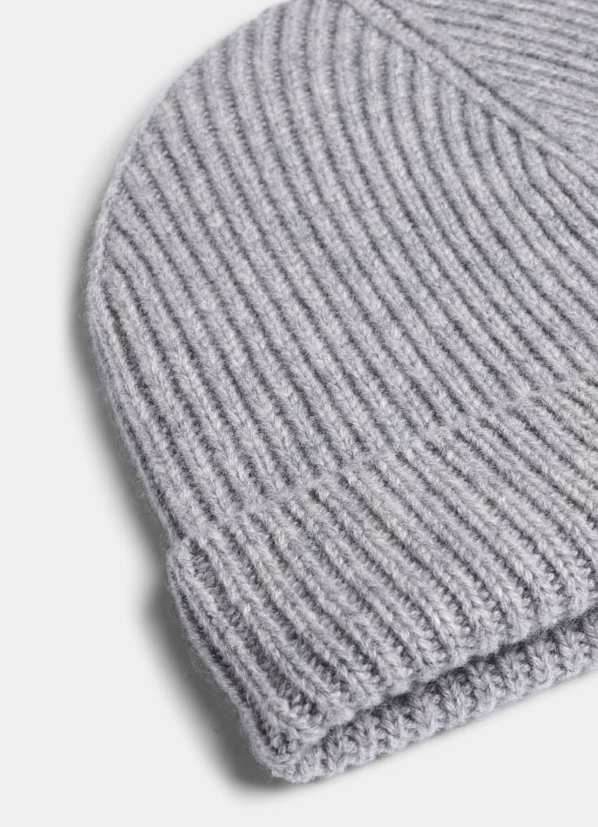 SUITSUPPLY Wool & Cashmere Light Grey Beanie