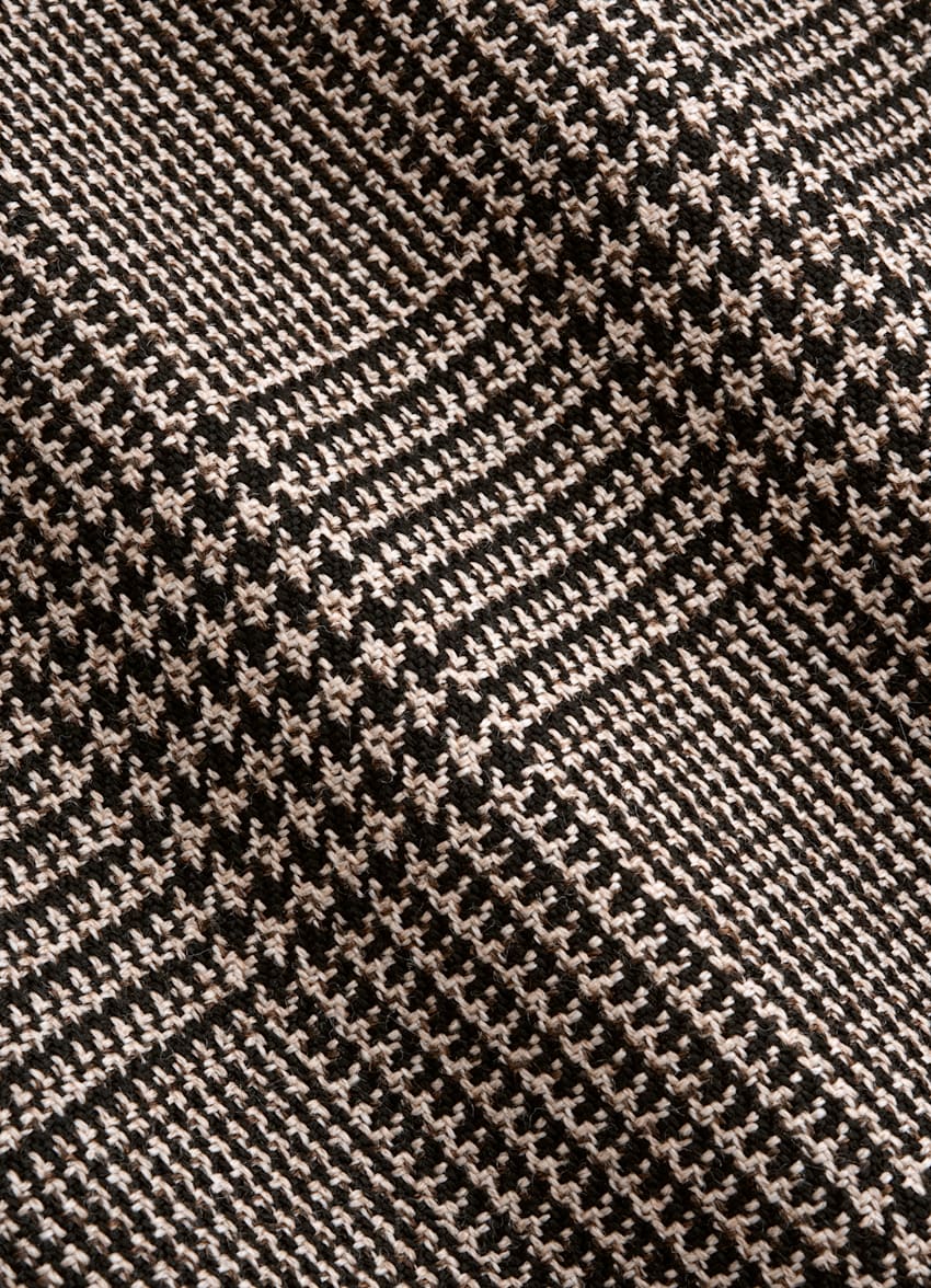 SUITSUPPLY Invierno Pura lana de Rogna, Italia Blazer Roma marr&oacute;n intermedio a cuadros corte Relaxed