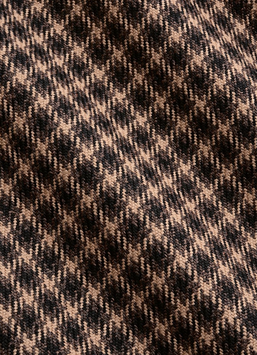 SUITSUPPLY Winter Pure Wool by Rogna, Italy Mid Brown Checked Relaxed Fit Brera Blazer