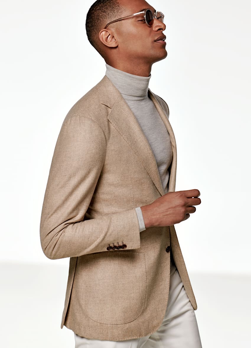 Light Brown Jort Jacket Pure Cashmere Single Breasted Suitsupply Online Store