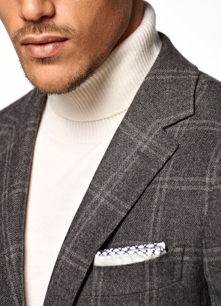 Mid Grey Check Havana Jacket Pure Wool Single Breasted Suitsupply Online Store