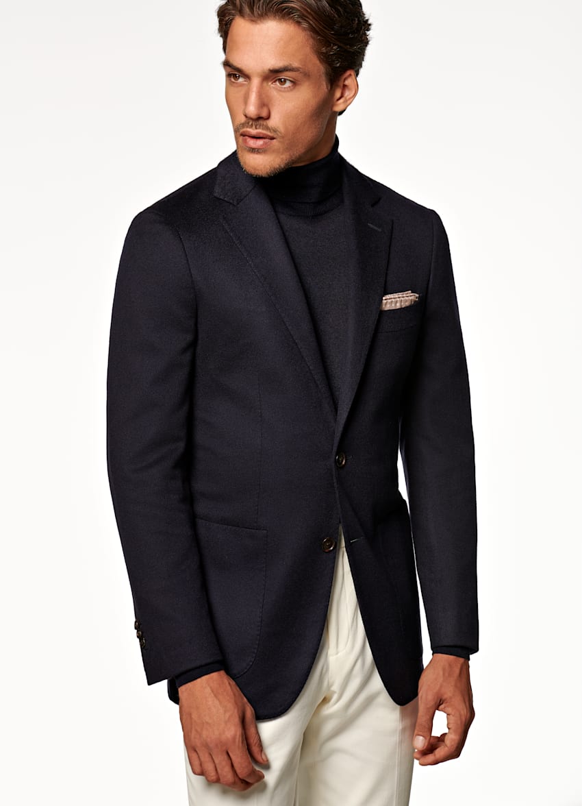 Navy Havana Jacket | Pure Cashmere Single Breasted | Suitsupply Online ...