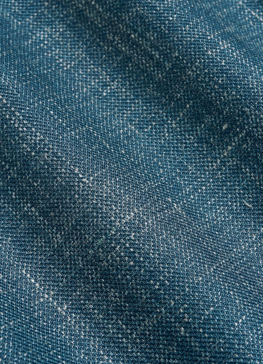 Teal Blue Havana Jacket | Wool Silk Linen Single Breasted | Suitsupply ...