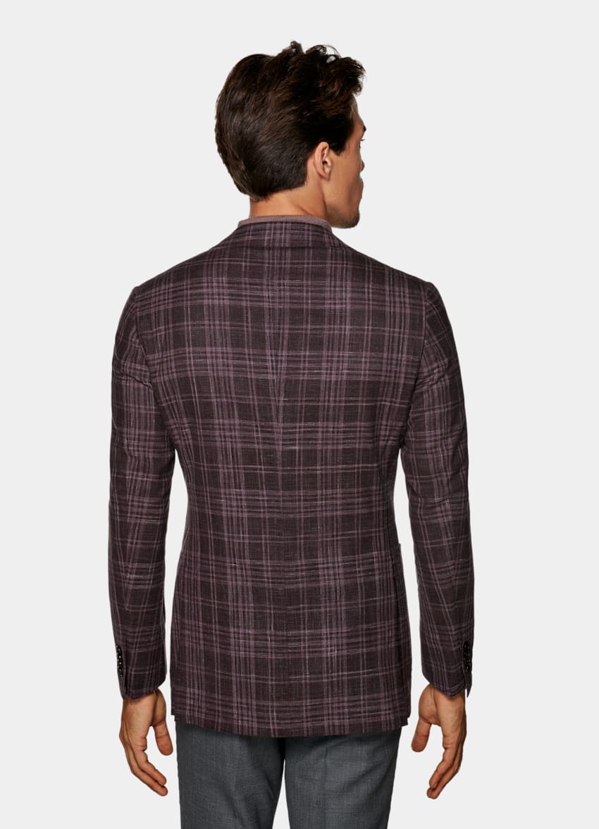 purple check coat