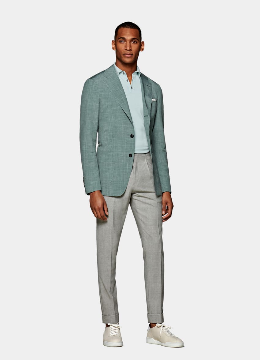 light green suit jacket