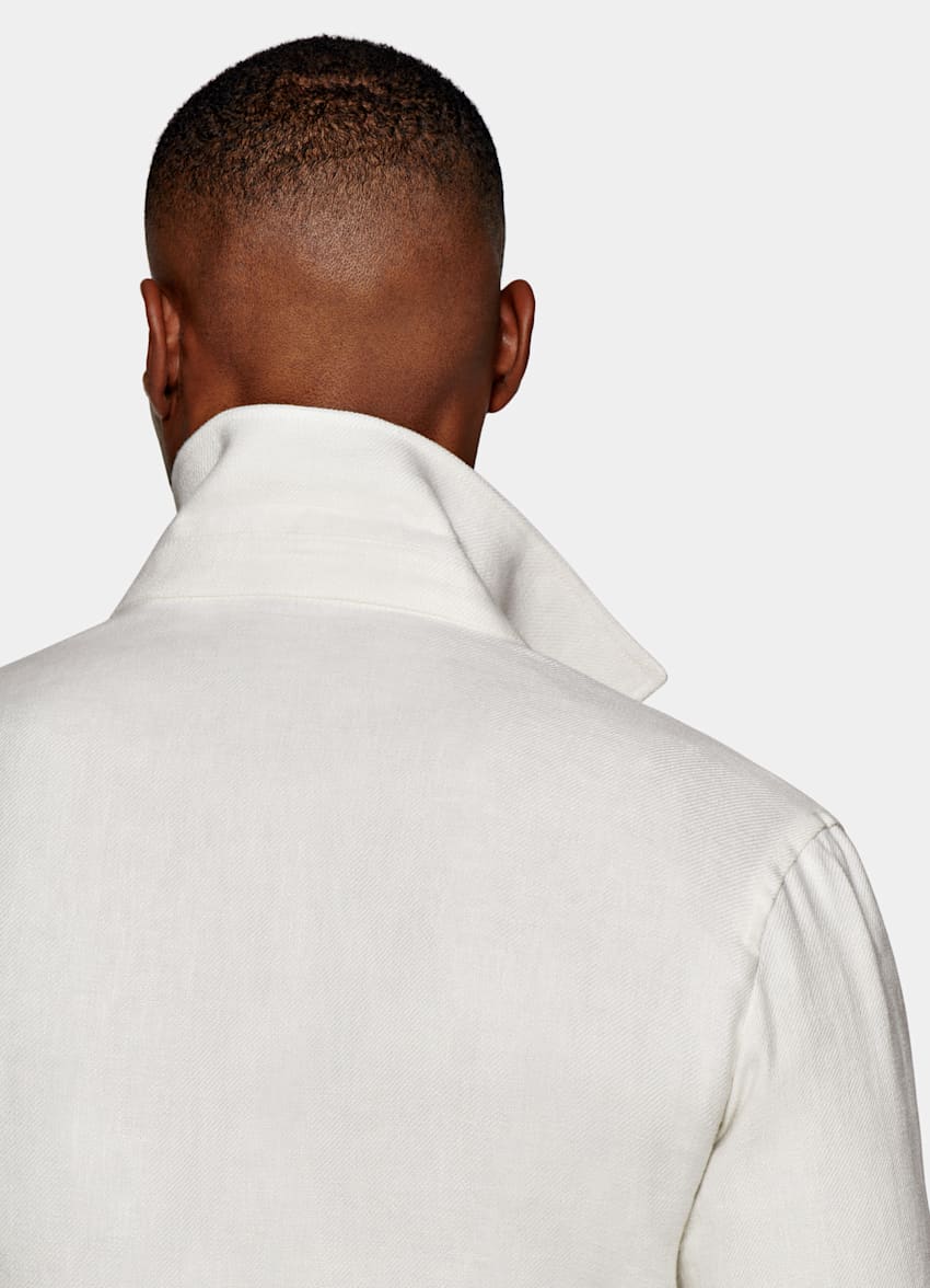 Off-White Belted Safari Jacket | Pure Linen Single Breasted | SUITSUPPLY