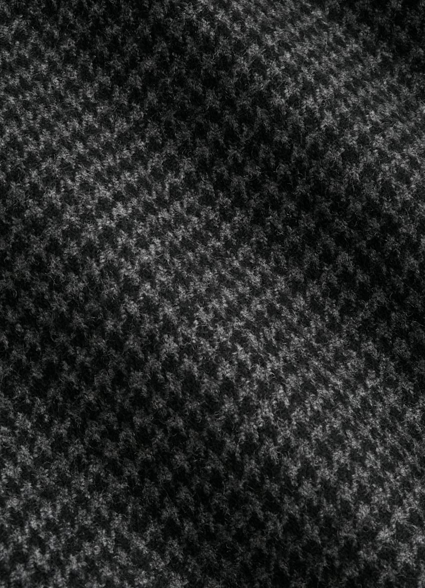 SUITSUPPLY Winter Pure Wool by Marling & Evans, United Kingdom Dark Grey Houndstooth Tailored Fit Havana Blazer