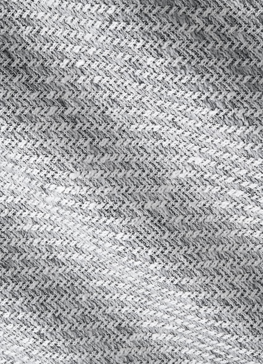 SUITSUPPLY Silk Linen Cotton Polyamide by Ferla, Italy Light Grey Greenwich Shirt-Jacket