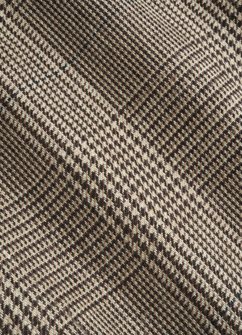 SUITSUPPLY Puro lino de Baird McNutt, Reino Unido Blazer Havana marrón intermedio a cuadros corte Tailored