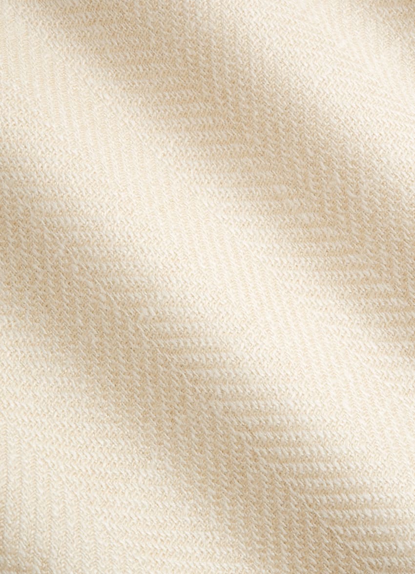 SUITSUPPLY Wool Silk Linen by E.Thomas, Italy Light Brown Herringbone Havana Blazer