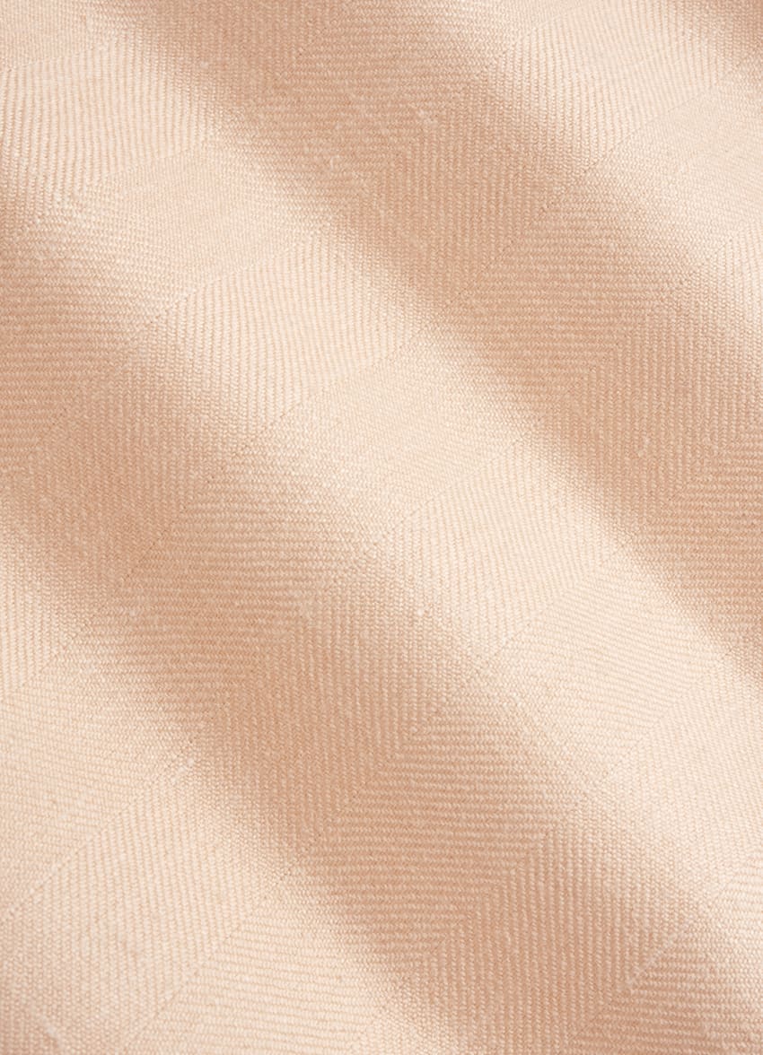 SUITSUPPLY Wool Silk Linen by Rogna, Italy Light Pink Herringbone Roma Blazer