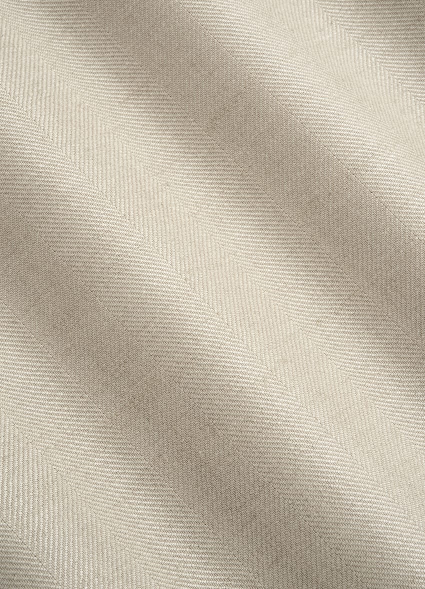 SUITSUPPLY 意大利 Rogna 生产的羊毛、丝绸、亚麻面料 Roma 浅绿色人字纹慵懒身型西装外套