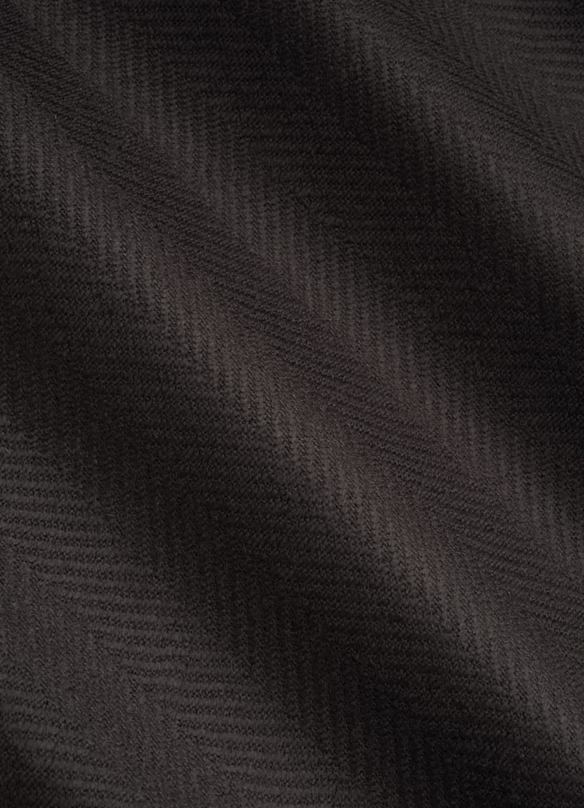 SUITSUPPLY Pure S130's Wool by E.Thomas, Italy Dark Brown Herringbone Havana Blazer