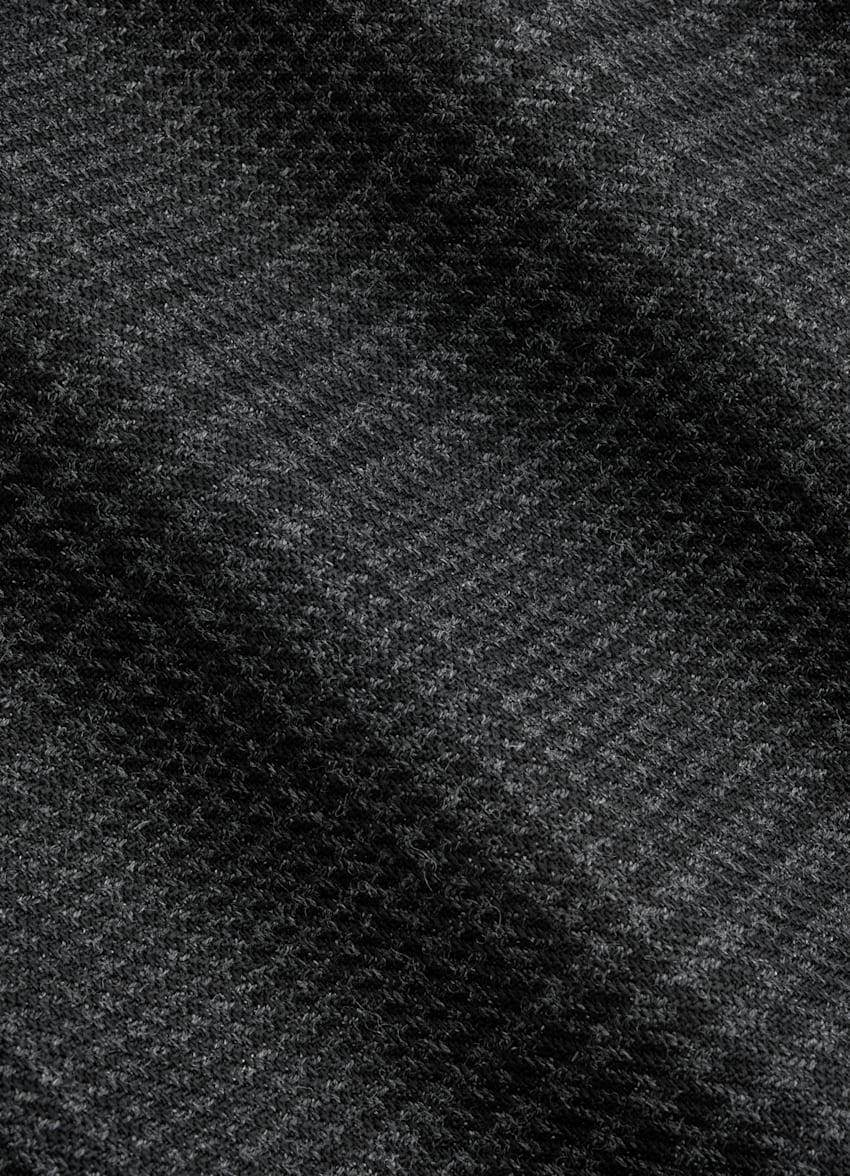 SUITSUPPLY Winter Pure S130's Wool by Drago, Italy Dark Grey Checked Tailored Fit Havana Blazer