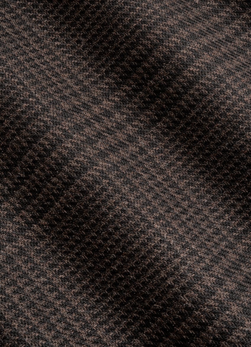 SUITSUPPLY Winter Pure S130's Wool by Drago, Italy Brown Checked Tailored Fit Havana Blazer