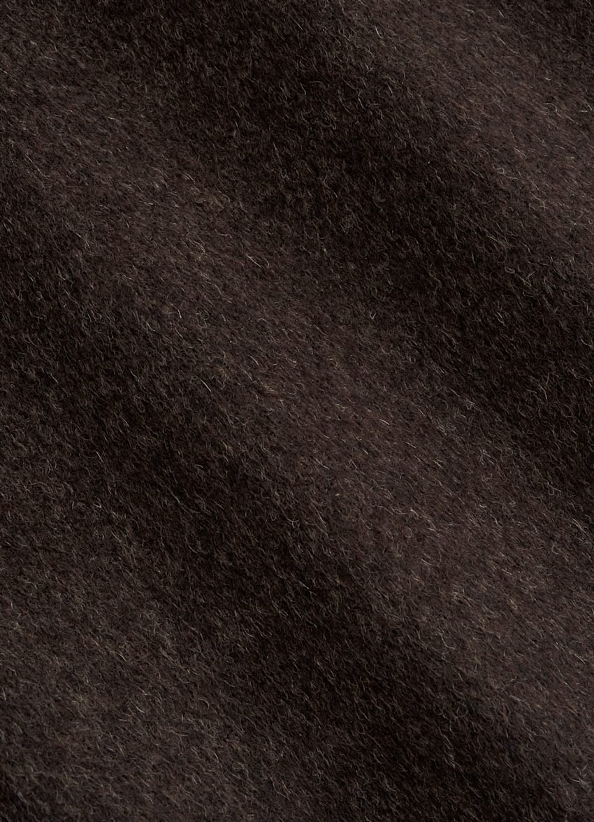 SUITSUPPLY Inverno Pura lana Giacca-camicia marrone scuro Relaxed fit