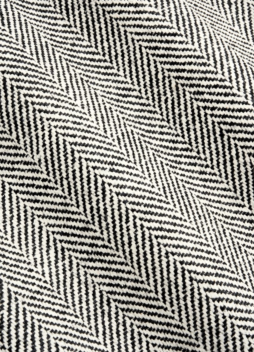 SUITSUPPLY Verano Seda, lino y lana de Marling & Evans, Reino Unido Blazer Milano negro punto de espiga corte Tailored