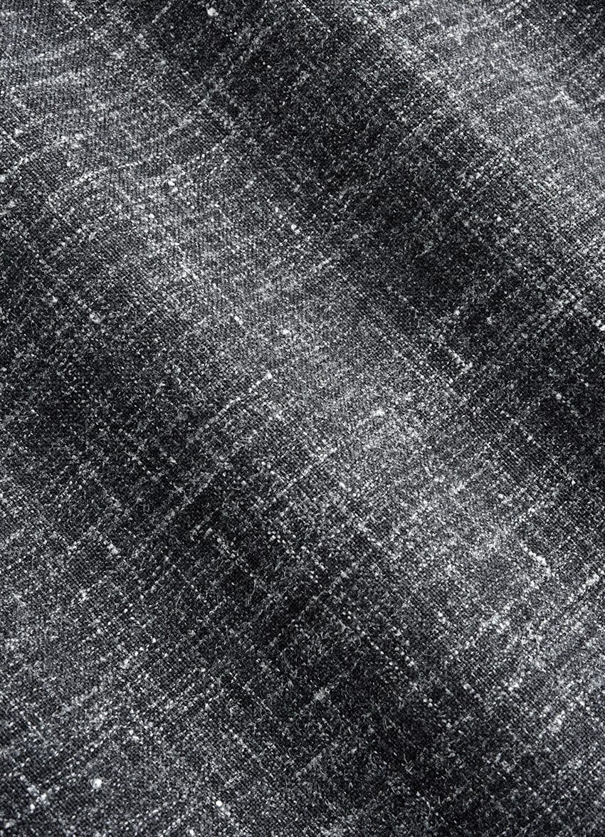 SUITSUPPLY Summer Wool Silk Linen by Rogna, Italy Dark Grey Tailored Fit Havana Blazer