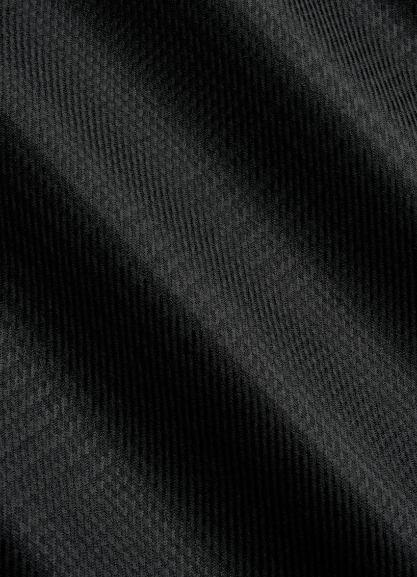 SUITSUPPLY All Season Wool Silk by E.Thomas, Italy Black Striped Tailored Fit Milano Dinner Jacket