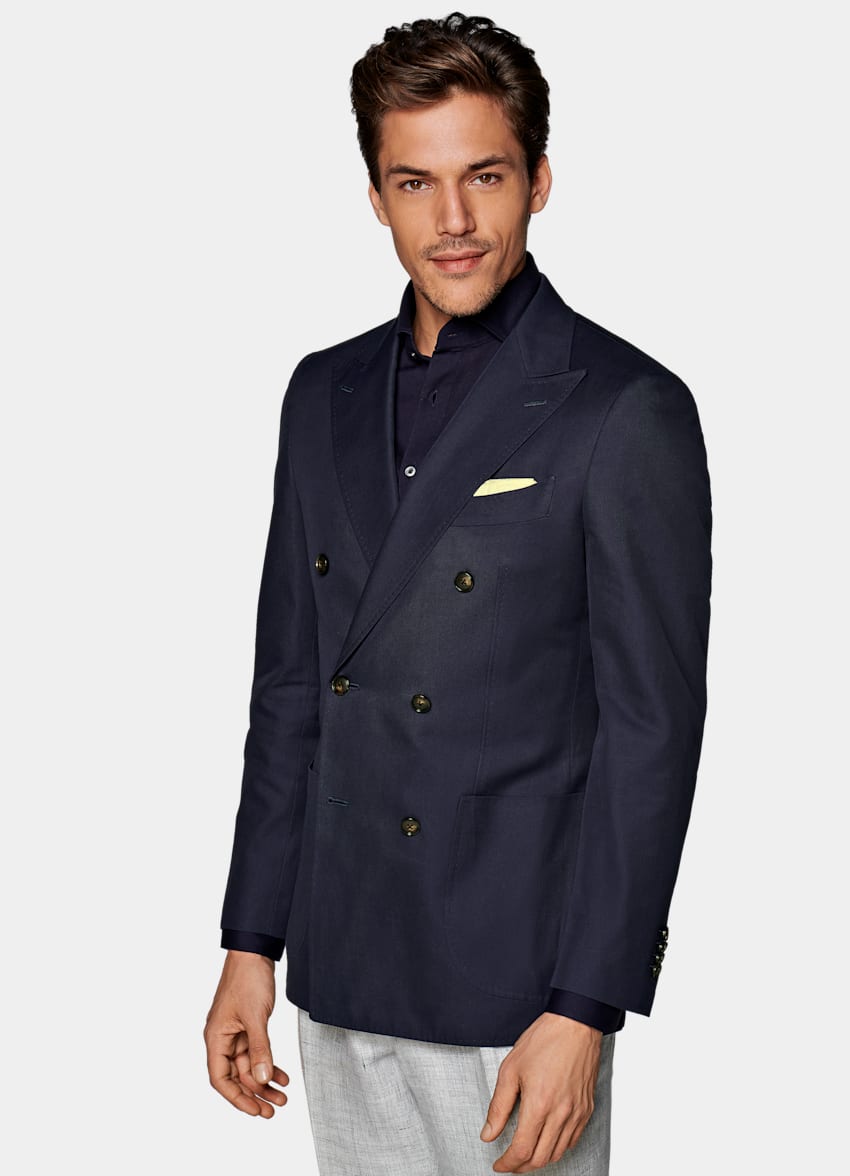 Navy Custom Made Jacket | Pure Cotton Single Breasted | Suitsupply ...