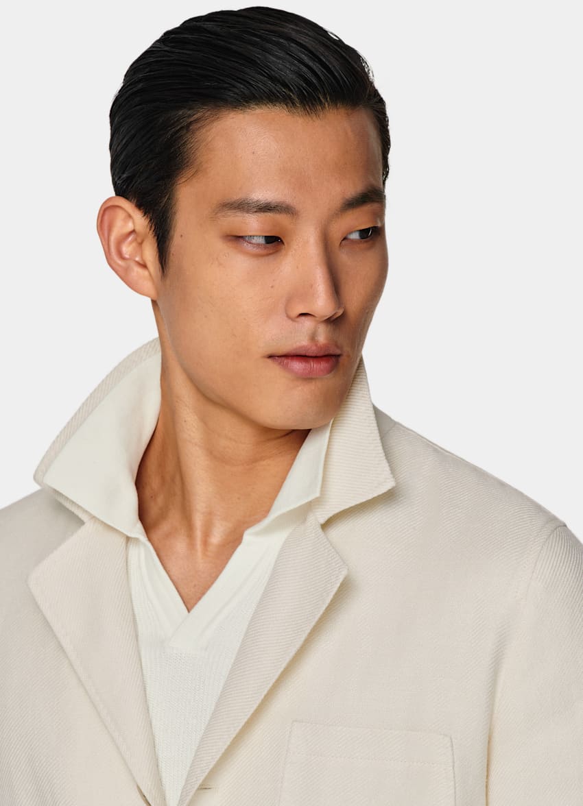 Off-White Greenwich Shirt-Jacket in Linen Silk Cotton | SUITSUPPLY US