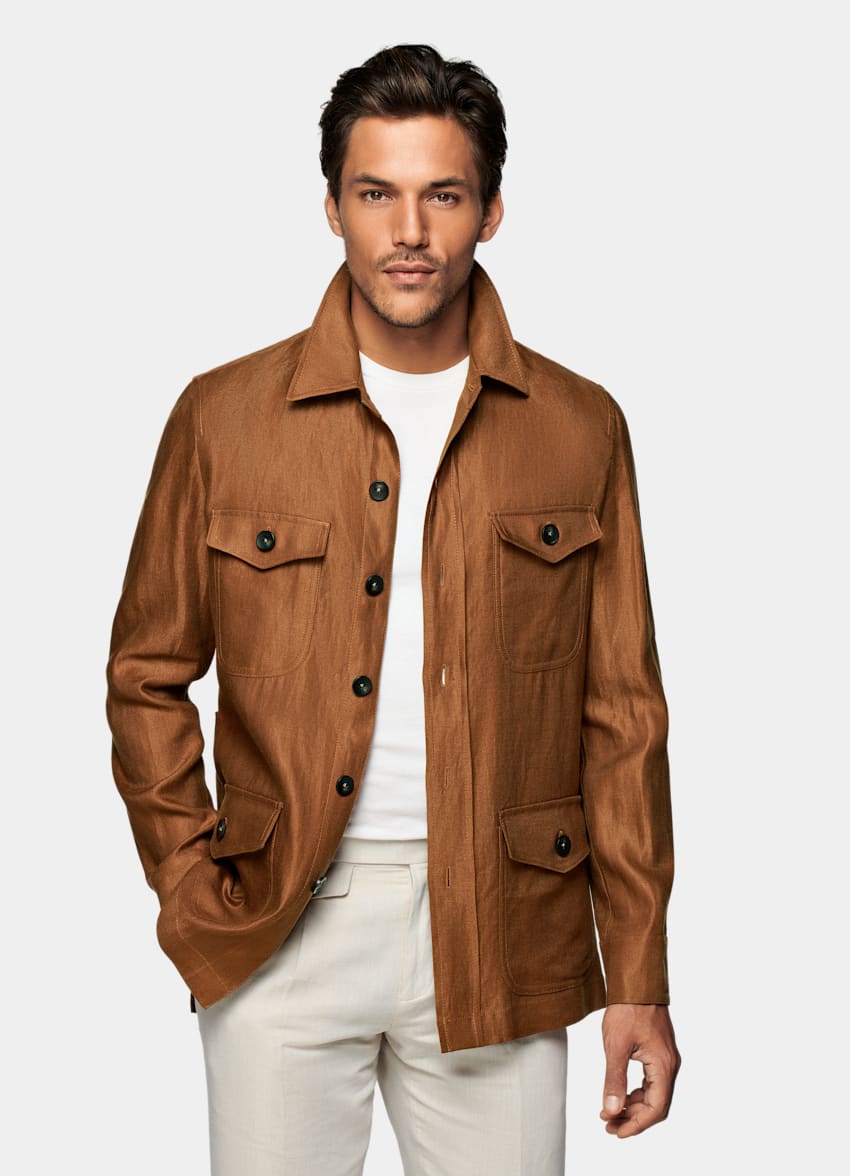 Brown William Shirt-Jacket | Pure Linen 
