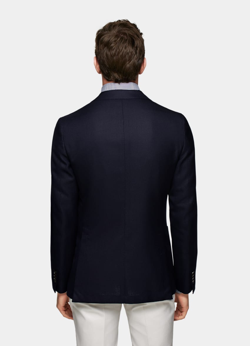 SUITSUPPLY Pure Wool by Vitale Barberis Canonico, Italy Navy Tailored Fit Havana Blazer