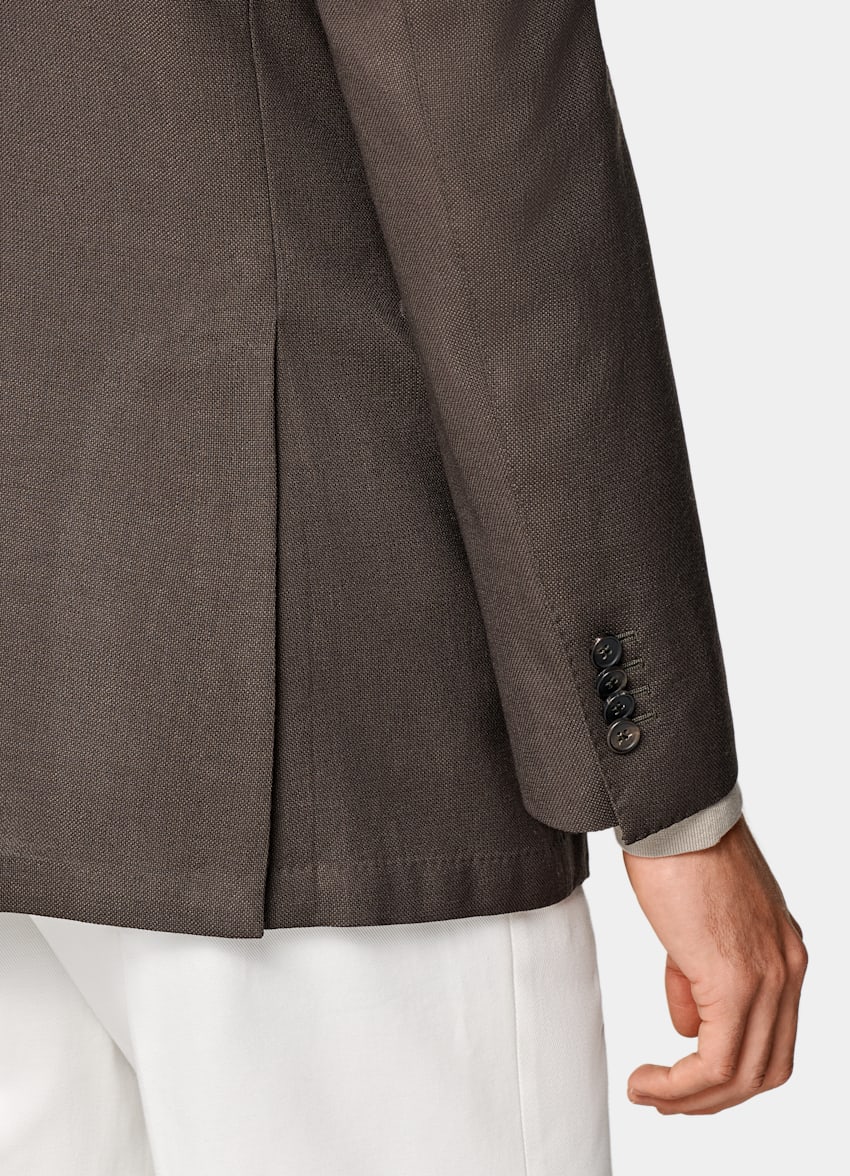 SUITSUPPLY Pura lana S130s de E.Thomas, Italia Blazer Roma marrón oscuro corte Relaxed