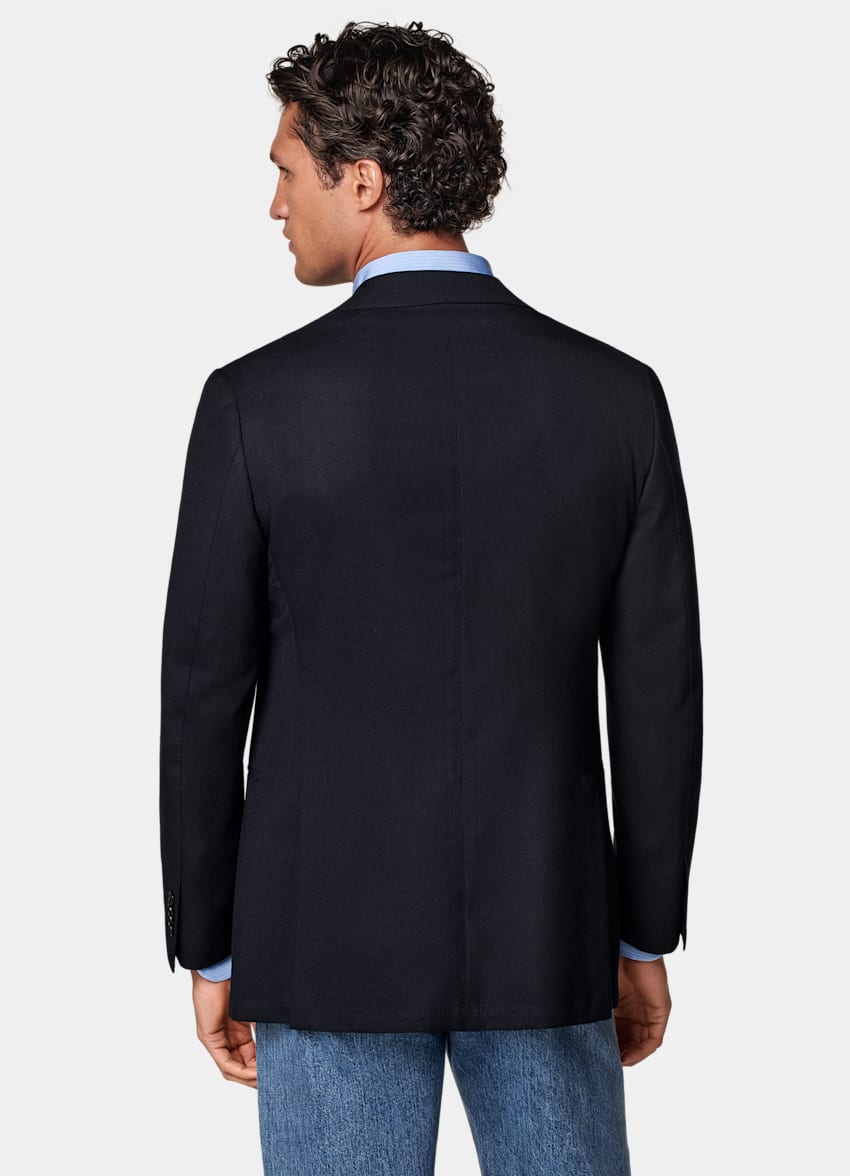 SUITSUPPLY All Season Pure Wool by Reda, Italy Navy Tailored Fit Havana Blazer