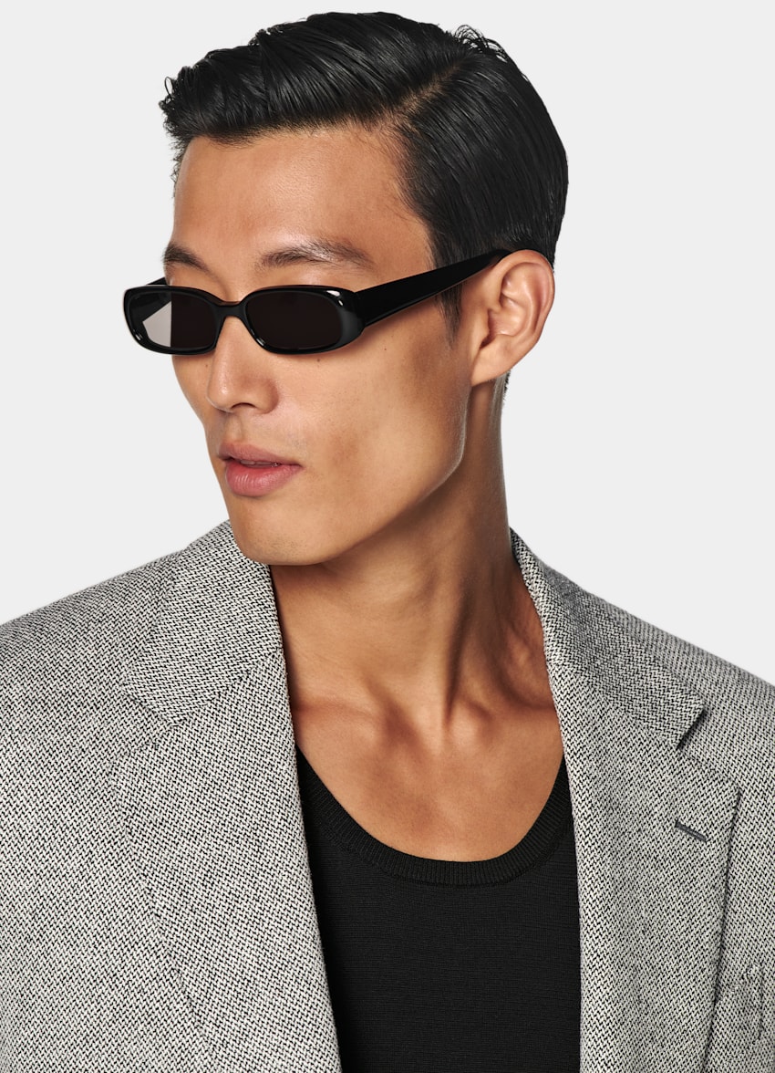 SUITSUPPLY Verano Seda, lana y lino de Marling & Evans, Reino Unido Blazer Milano negro corte Tailored
