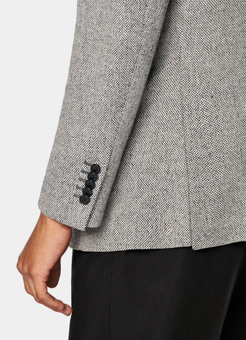 SUITSUPPLY Verano Seda, lana y lino de Marling & Evans, Reino Unido Blazer Milano negro corte Tailored