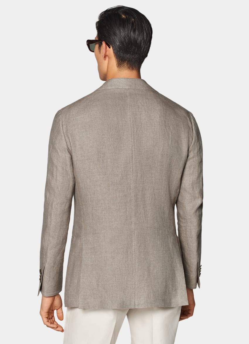 SUITSUPPLY Pure Linen by Angelico, Italy Light Brown Relaxed Fit Roma Blazer