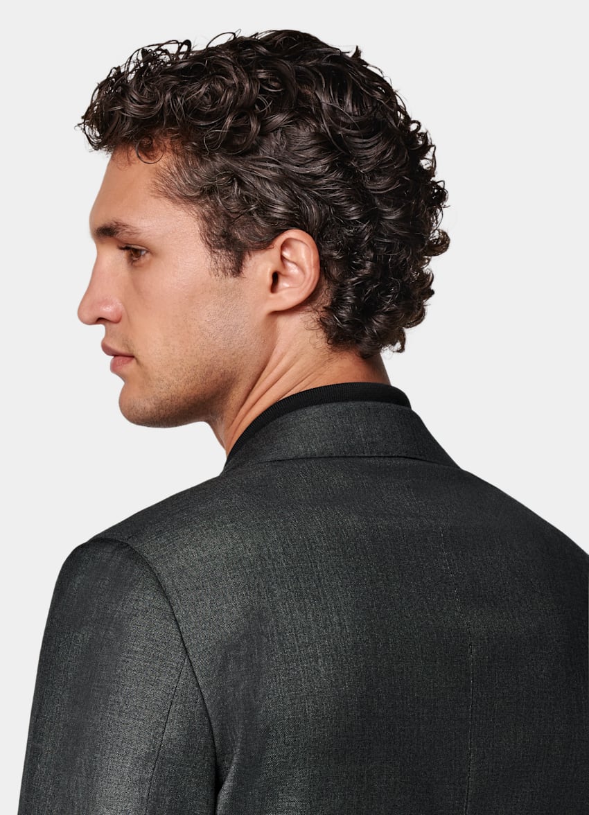 SUITSUPPLY All Season Pure S110's Wool by Vitale Barberis Canonico, Italy Dark Grey Tailored Fit Havana Suit Jacket