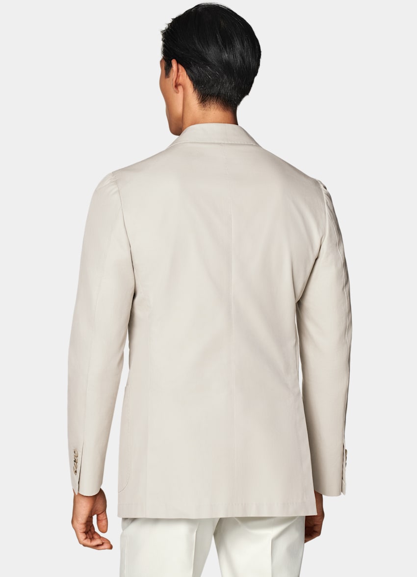 SUITSUPPLY Pure Cotton by E.Thomas, Italy Sand Tailored Fit Havana Blazer