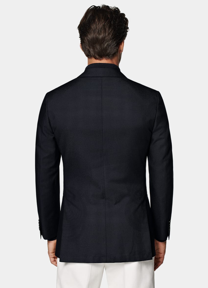 SUITSUPPLY Pure 4-Ply Traveller Wool by Rogna, Italy Navy Tailored Fit Havana Blazer
